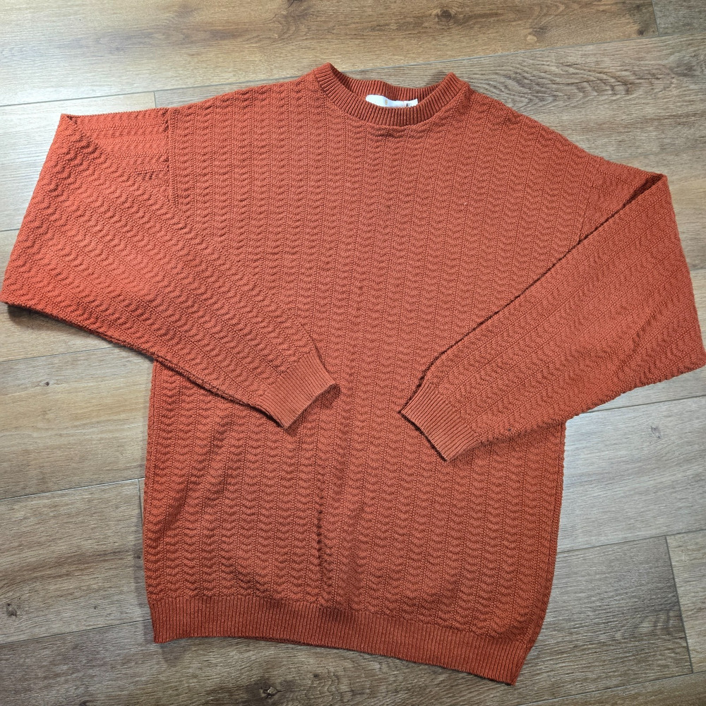 Vintage Bill Blass Menswear Sweater Mens LT Hand Framed Cotton Crewneck USA Made